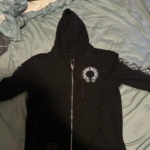 Chrome Hearts Black Hoodie with White Accents